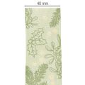 Geschenkband Polyester Stechpalme Mistel 40mm x 15m Grün Gold | Floristik21.de