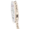 Floristik21 Polyester Geschenkband 15mm x 18m Beige „Eine Kleinigkeit“