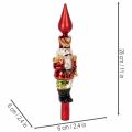Christbaumspitze aus Echtglas, Nussknackerfigur in Rot, 28 cm | Floristik21.de