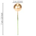 Goldene Kunststoffkugeln am Draht 2 cm für Dekorationen 48 Stück | Floristik21.de