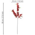 Künstlicher Zweig mit roten Beeren und grünen Blättern, 96 cm, Kunststoff | Floristik21.de