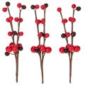 Künstlicher Zweig mit roten Beeren 15 cm, 6er-Set | Floristik21.de