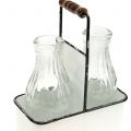 Floristik21 Deko-Flaschen Vasen im Metallhalter H25cm