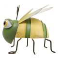 Floristik21 Gartenfigur Biene, Dekofigur Metall Insekt H9,5cm Grün Gelb