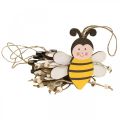 Floristik21 Biene zum Hängen, Frühlingsdeko, Anhänger aus Holz H9,5cm 6St