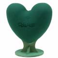 Floristik21 Steckschaum 3D Herz mit Fuß Steckmasse Grün 30cm x 28cm
