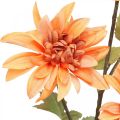 Floristik21 Dekoblume Dahlie, Herbstdeko, Seidenblume Orange 55cm Ø9/11cm