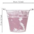 Blecheimer Lila weiß gewaschen Ø19cm H17cm 1 St | Floristik21.de
