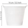 Blecheimer Weiß Ø14cm H12cm 6 St | Floristik21.de