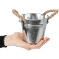 Blecheimer mit Seilgriffen glänzend Ø12cm | Floristik21.de