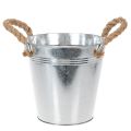 Floristik21 Blecheimer mit Seilgriffen glänzend Ø18cm