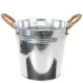 Floristik21 Blecheimer mit Seilgriffen glänzend Ø22cm