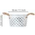 Blechschale mit Seilgriffen Ø18cm H10cm | Floristik21.de