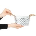 Blechschale mit Seilgriffen Ø18cm H10cm | Floristik21.de