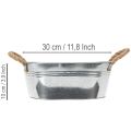 Blechschale oval Silber 30cm x 17cm x 10cm | Floristik21.de
