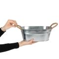 Blechschale oval Silber 30cm x 17cm x 10cm | Floristik21.de