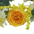 Floristik21 Blumenkranz künstlich Kunstblumenkranz Gelb Weiß 42cm