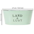 Blumenschale oval Mint Pflanzkübel Metall Vintage 27×18cm H12cm | Floristik21.de