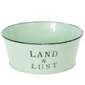 Floristik21 Blumenschale rund Pflanzkübel Mint Übertopf Metall 25×10cm