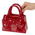 Deko Vase Handtaschenform Schleife Polyresin Rot glänzend 22cm | Floristik21.de