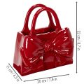 Deko Vase Handtaschenform Schleife Polyresin Rot glänzend 22cm | Floristik21.de