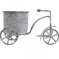 Floristik21 Blumentopf Fahrrad Metall Vintage Weiß gewaschen 24×13×14cm