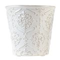 Floristik21 Blumentopf Keramik Übertopf Weiß Creme Beige Ø13,5cm 2St