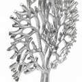 Floristik21 Dekobaum Buche Silbern, Baum-Silhouette aus Metall, Schmuckbaum auf Mangoholz