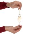 Sektflasche und Sektglas Anhänger aus Glas 14cm klar/gold 2-teilig | Floristik21.de