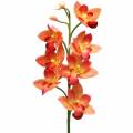 Floristik21 Orchidee Kunstblume Cymbidium Orange 74cm