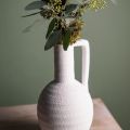 Floristik21 Deko Vase Weiß Blumenvase mit Henkel Keramik H26cm