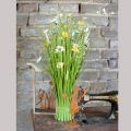 Floristik21 Grasbund mit  Blüten und Schmetterlingen weiß/gelb 70cm