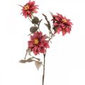 Floristik21 Kunstblume Dahlie Rot, Seidenblume Herbst 72cm Ø9/11cm