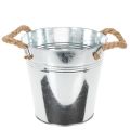 Floristik21 Deko Eimer Blumentopf Metall mit Seilgriffen Ø20cm
