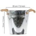 Deko Eimer Blumentopf Metall mit Seilgriffen Ø20cm | Floristik21.de