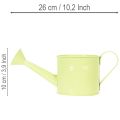 Deko Gießkanne Set in Pastell Lachs, Grün, Gelbgrün - Metall Übertopf Ø11cm H10cm 8 Stück | Floristik21.de
