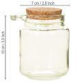 Deko Glas mit Korkdeckel und Löffel Grün Ø7cm H10cm 2St | Floristik21.de