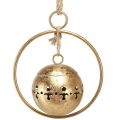 Floristik21 Deko Glocke Gold Schelle Hängedeko Metall Natur Ø14cm