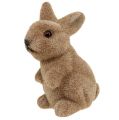 Floristik21 Deko-Hase 9,5cm beflockt Braun 12St