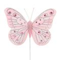 Floristik21 Deko Schmetterling Rosa mit Glimmer 10,5cm 3St
