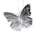 Floristik21 Deko Schmetterlinge zum Hängen Silber 5cm 36St