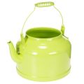 Floristik21 Deko-Teekanne Metall Apfelgrün - Blumen-Übertopf - Ø20cm H15cm - Vielseitige Gartendeko und Geschenkidee