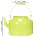 Deko-Teekanne Metall Apfelgrün - Blumen-Übertopf - Ø20cm H15cm - Vielseitige Gartendeko und Geschenkidee | Floristik21.de
