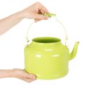 Deko-Teekanne Metall Apfelgrün - Blumen-Übertopf - Ø20cm H15cm - Vielseitige Gartendeko und Geschenkidee | Floristik21.de