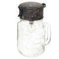 Floristik21 Deko-Trinkglas mit LED Lampe Ø8cm H16cm