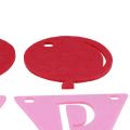 Floristik21 Deko Geburtstag Wimpelkette Girlande aus Filz Rosa Pink 300cm