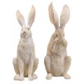 Deko Kaninchen sitzend Dekofiguren Hasenpaar H37cm 2St