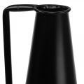 Floristik21 Deko Vase Metall Schwarz Dekokanne konisch 15x14,5x38cm