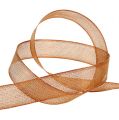 Dekoband mit Lurexstreifen Kupfer 25mm 20m | Floristik21.de