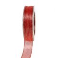 Floristik21 Dekoband mit Lurexstreifen Rot 25mm 20m